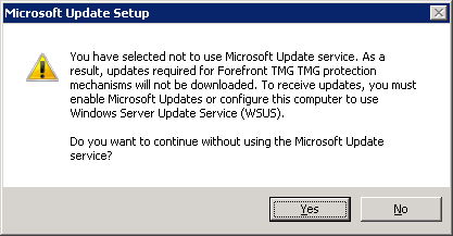 Figure 80: paramètre de mise à jour Microsoft Il n est pas nécessaire d utiliser le service de mise à jour Microsoft Update, car le SIEN