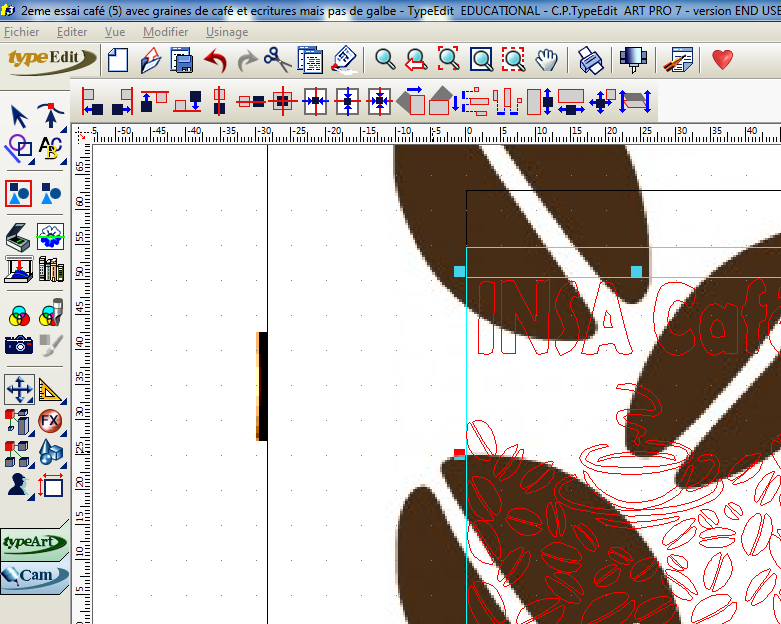 12 3.1.3. Présentation du logiciel Type3 Afin d intégrer un dessin sur les surfaces de la cafetière nous avons utilisé le logiciel Type3.