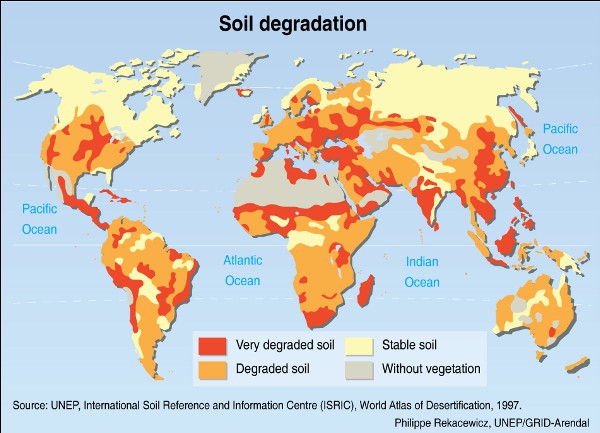 Dégradation des sols dans le monde