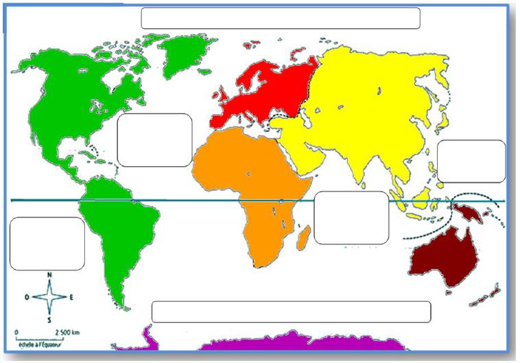 GEOGRAPHIE EVALUATION : globe/planisphère, continents/océans Dans chaque