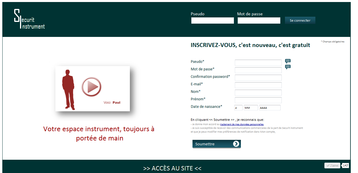 Dossier Presse INSCRIPTION, RÉFÉRENCEMENT Les instrumentistes peuvent s inscrire en ligne en moins de 2 minutes sur le site : «securitinstrument.