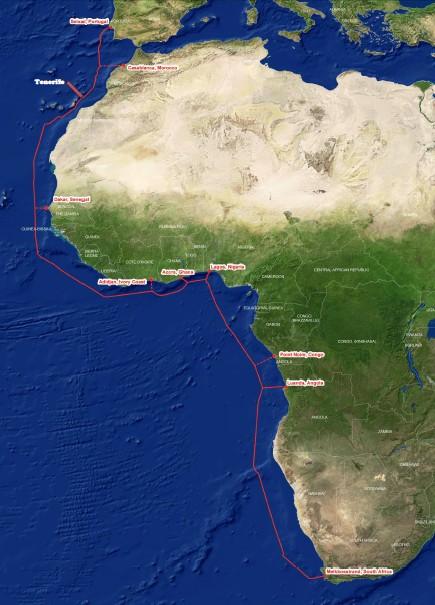 La phase I qui a été mise en service en juin 2010 permet de relier, sur une distance de 7000 km, le Nigeria au Portugal avec