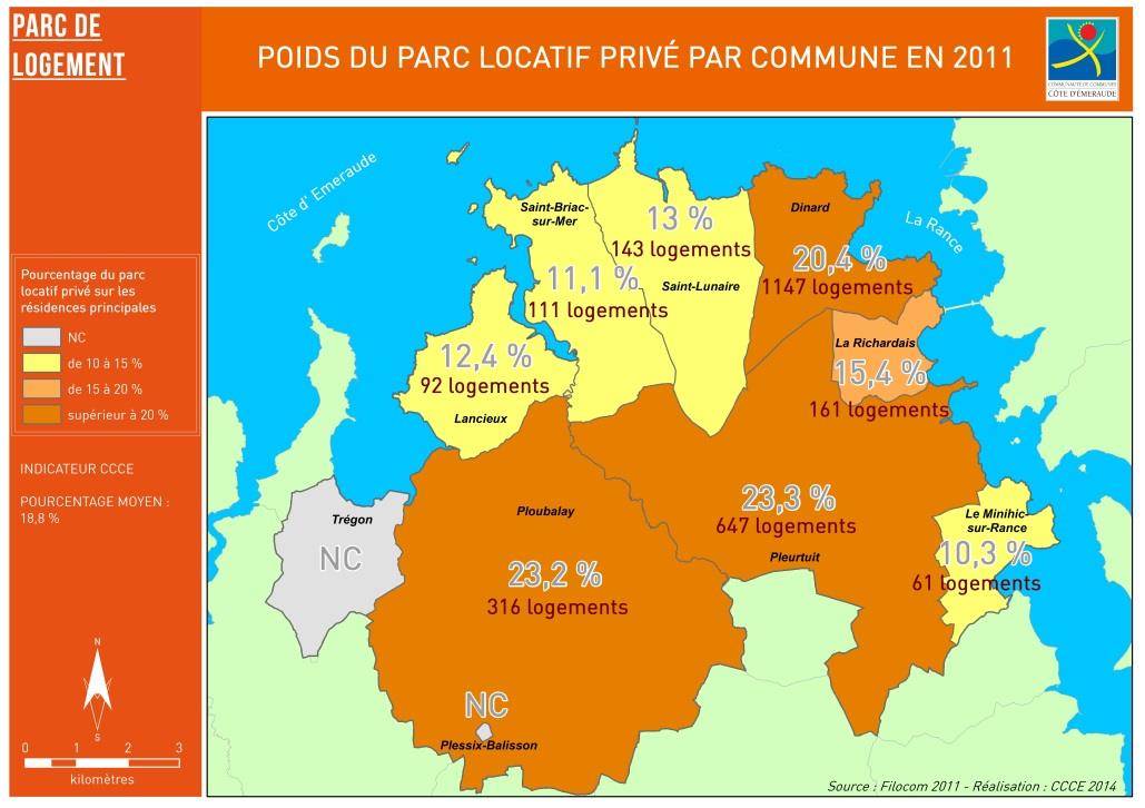 On observe des progressions particulièrement fortes sur certaines communes qui font l objet de programmes d investissements locatifs : + 167% sur Pleurtuit en 10 ans + 86% sur Ploubalay Seule la
