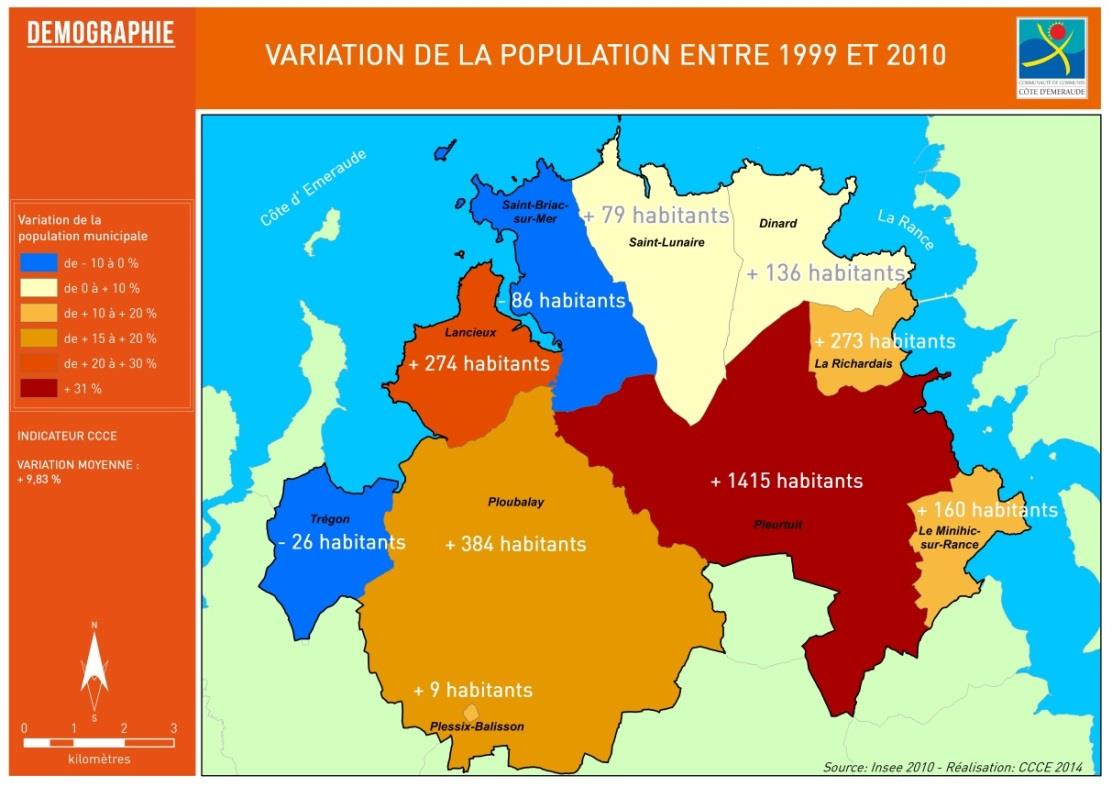 1.1 LES ELEMENTS DE DEMOGRAPHIE Une dynamique démographique réelle sur le territoire de la CCCE (+ 9,83% entre 1999 et 2010 soit une progression de + 0,89% / an) Un territoire toujours attractif : Le