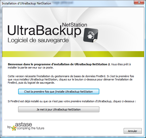 UltraBackup NetStation ne permet pas de sauvegarder directement sur des lecteurs de bandes ou des lecteurs optiques.