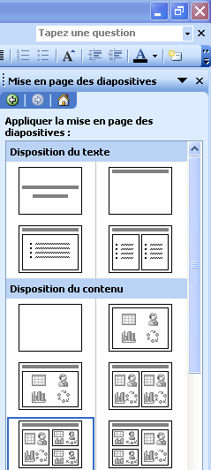 Figure 9 Format->Mise en page des diapositives : permet de choisir la mise en page d une diapositive.