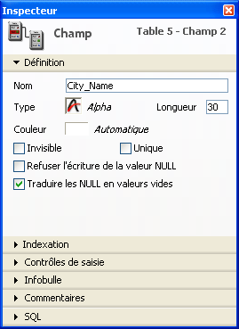 Valeurs NULL dans 4D La valeur NULL est implémentée dans le langage SQL de 4D ainsi que dans le moteur de base de données de 4D. En revanche, cette valeur n existe pas dans le langage de 4D.