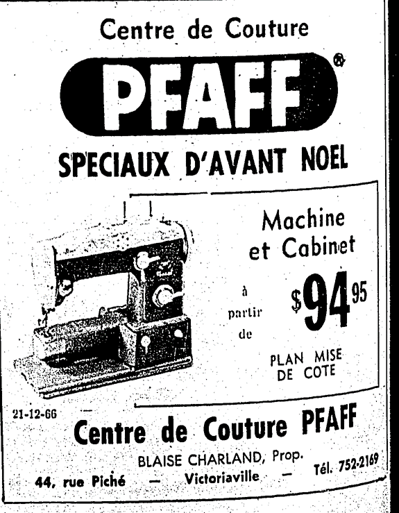 Boudreau L Écho des Bois-Francs, 31 octobre 1901 Centre de Couture PFAFF