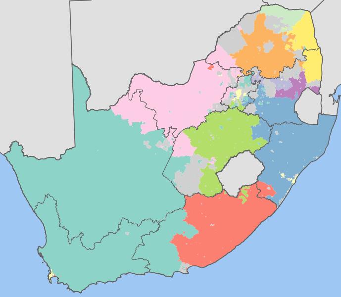Les langues dominantes Province du Gauteng Durban et ses environs Recensement 2001 Stats SA Une langue est dominante si plus de 50%