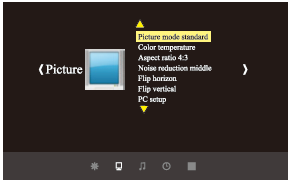Menu Appuyez sur la touche Menu (sur le dessus du projecteur ou sur la télécommande) pour accéder au menu principal. Utilisez les touches Droite/Gauche pour accéder aux différents sous-menus.