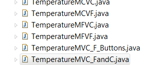 TO DO: Write the application code TemperatureMVC_FandC_GUI that executes the