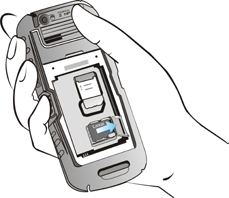 Vous pouvez augmenter la capacité de stockage en insérant une carte mémoire optionnelle dans la fente à l intérieur du téléphone.