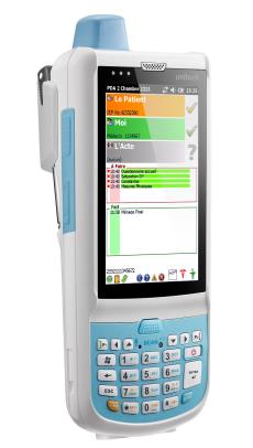 Des scannettes PDA reliées à un progiciel identifient et valident par chambre : patient, soignant, soins à effectuer en liaison avec le DPI.