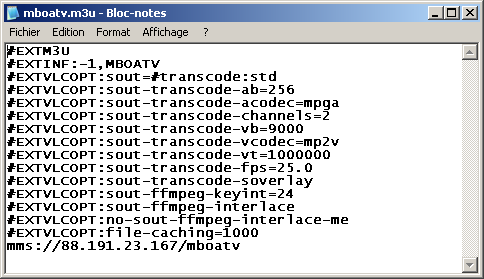Ce fichier nous donne, pour chaque type de media, les paramètres de transcodage à utiliser pour que le flux devienne décodable par la Freebox s'il ne l'est pas à l'origine.