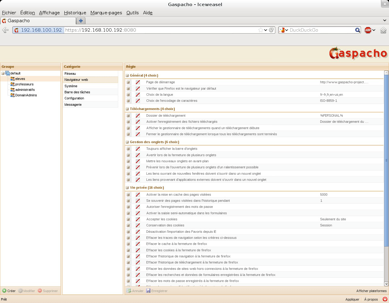 Installation de Gaspacho Les clients GNU/Linux Vue d'ensemble de l'application Gaspacho Plus d'informations sur Gaspacho sont disponibles dans la