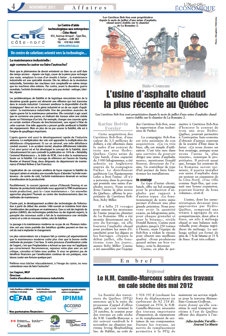Journal Le Nord-Côtier