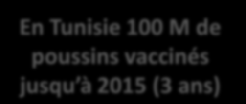 Nombre d animaux protégés 2006 à fin 2014 11 Milliards de poussins vaccinés depuis la mise sur le marché Rouge : haute