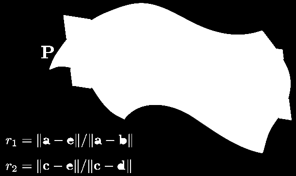 Figure 4 Les invariants d'une base coplanaire [1] Ces deux rapports vont ensuite être utilisés pour déterminer si la base B et une base de Q se correspondent. 3.