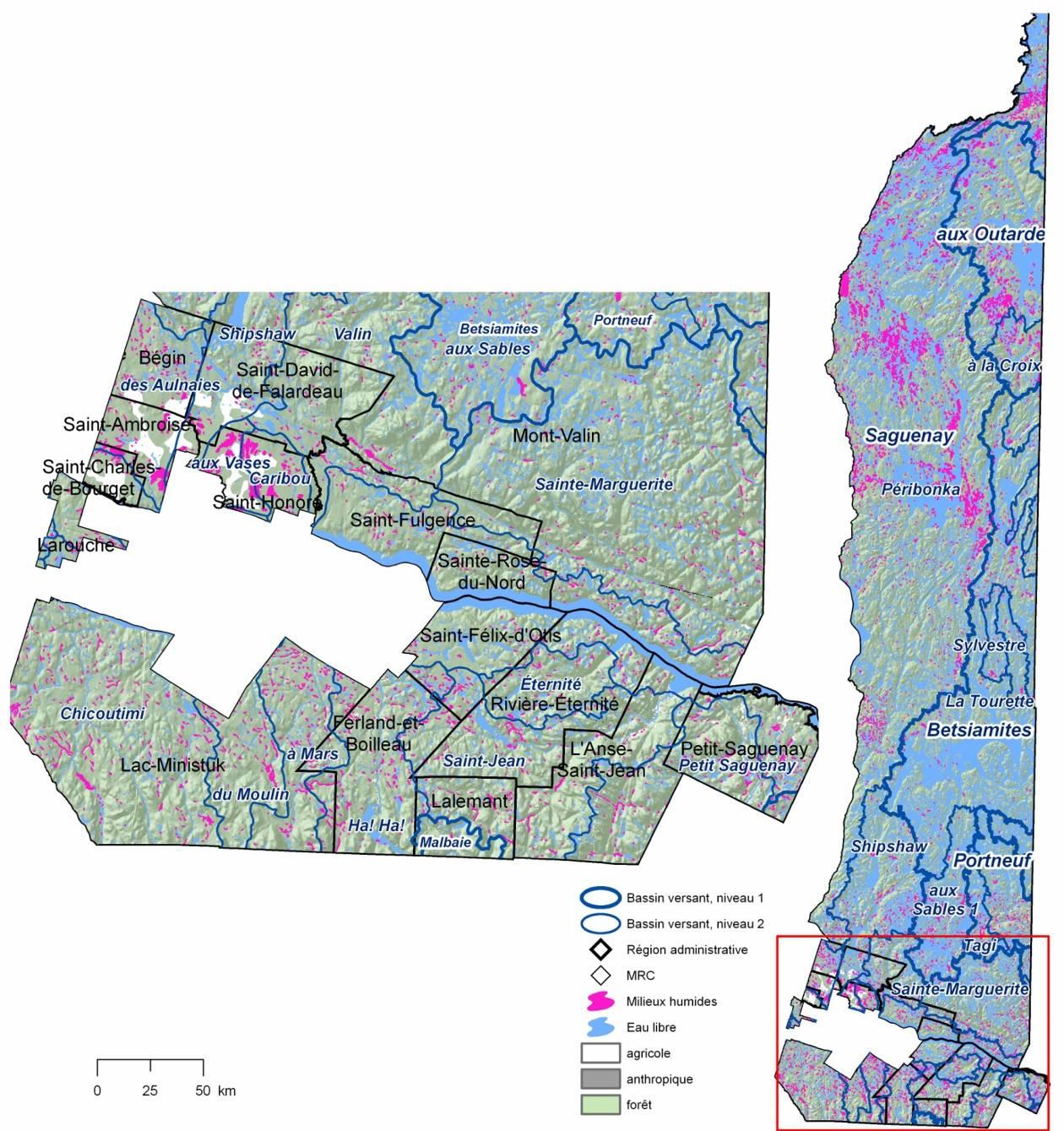 Autres 20,9% Statistiques sur les milieux humides par municipalités Région administrative Saguenay Lac-Saint-Jean Le Fjord-du-Saguenay MRC Le Fjord-du-Saguenay Caractéristiques: - Grand ensemble au