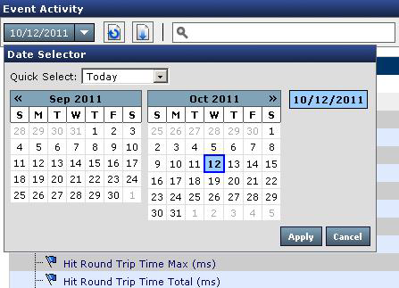 Figure 186. Sélection de la période cible Vous pouez sélectionner une plage de dates et l'étendre au début du mois, oire daantage. Sélectionnez la première date.