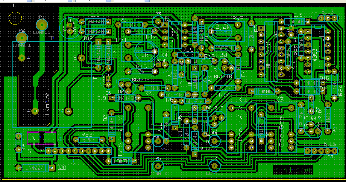 Réalisation du circuit imprimé : Il s'agit d'un CI sur verre époxy simple face de 131,5 par 66,7 mm.