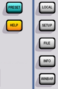 1 Touches utilitaires Les touches à gauche de l écran font retourner le R&S SMB à des états prédéfinis et fournissent des informations sur l appareil et l assistance technique.