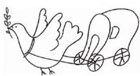 (a) Parachutiste (b) Un athlète qui s entraine avec des haltères (c) Un pigeon et sa roulotte (d) Des arbres