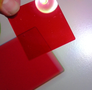 Retour sur la synthèse soustractive Spectre d'émission d'une lampe à filament Lumière transmise par le filtre rouge L'effet d'un filtre rouge placé dans le faisceau
