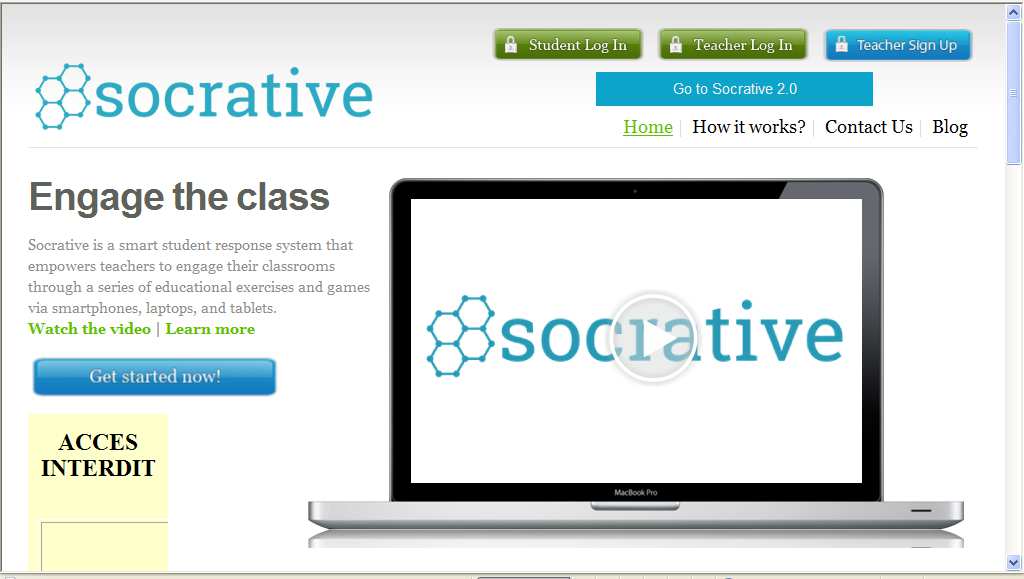 Créer un Quizz avec Socrative 1/ Se rendre sur le site