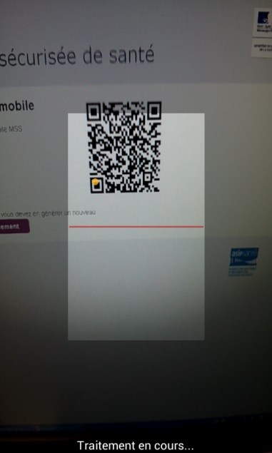 3.1.2 Photographier le QR Code d enrôlement fourni par le portail Web MSSanté Avec son terminal mobile, à partir de l application mobile MSSanté, le