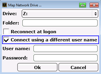 Annexe : Interface LAN 5. Appuyez sur la liste des lecteurs "Drive" pour ouvrir la liste des lecteurs réseaux et sélectionnez le lecteur auquel vous voulez vous associer.