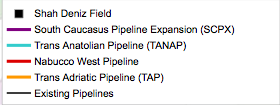 Géorgie SCP : pipeline de 42" - 690 km de long (2006) SCPX : pipeline de 48" 447 km de long 2