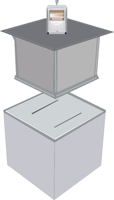 conteneur de 3 000 litres (4 colonnes) Papiers-Cartons : un conteneur de 5
