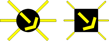 X2b (exemple 2) Signal diagrammatique précisant les conditions ou les restrictions de circulation en aval, après la prochaine sortie, en section courante ou à la sortie suivante.