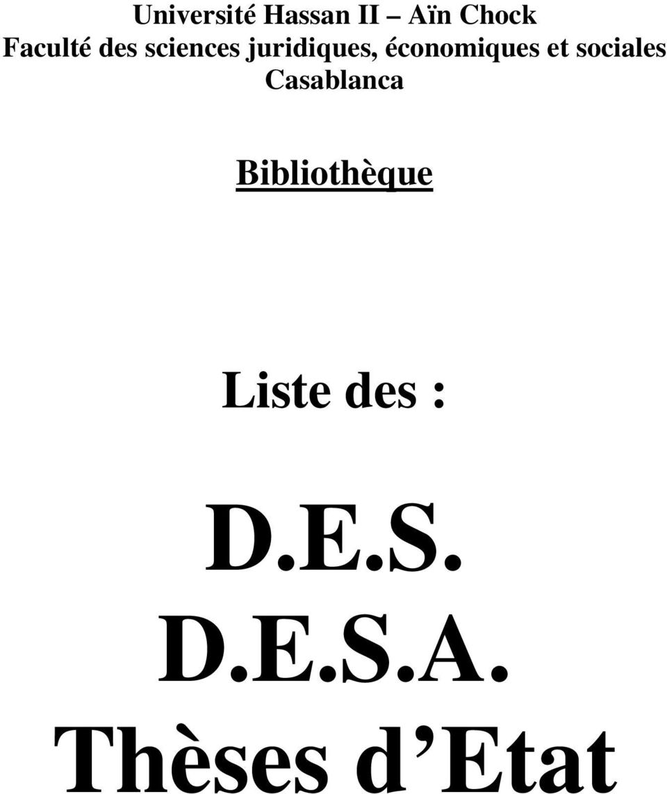 et sociales Casablanca Bibliothèque