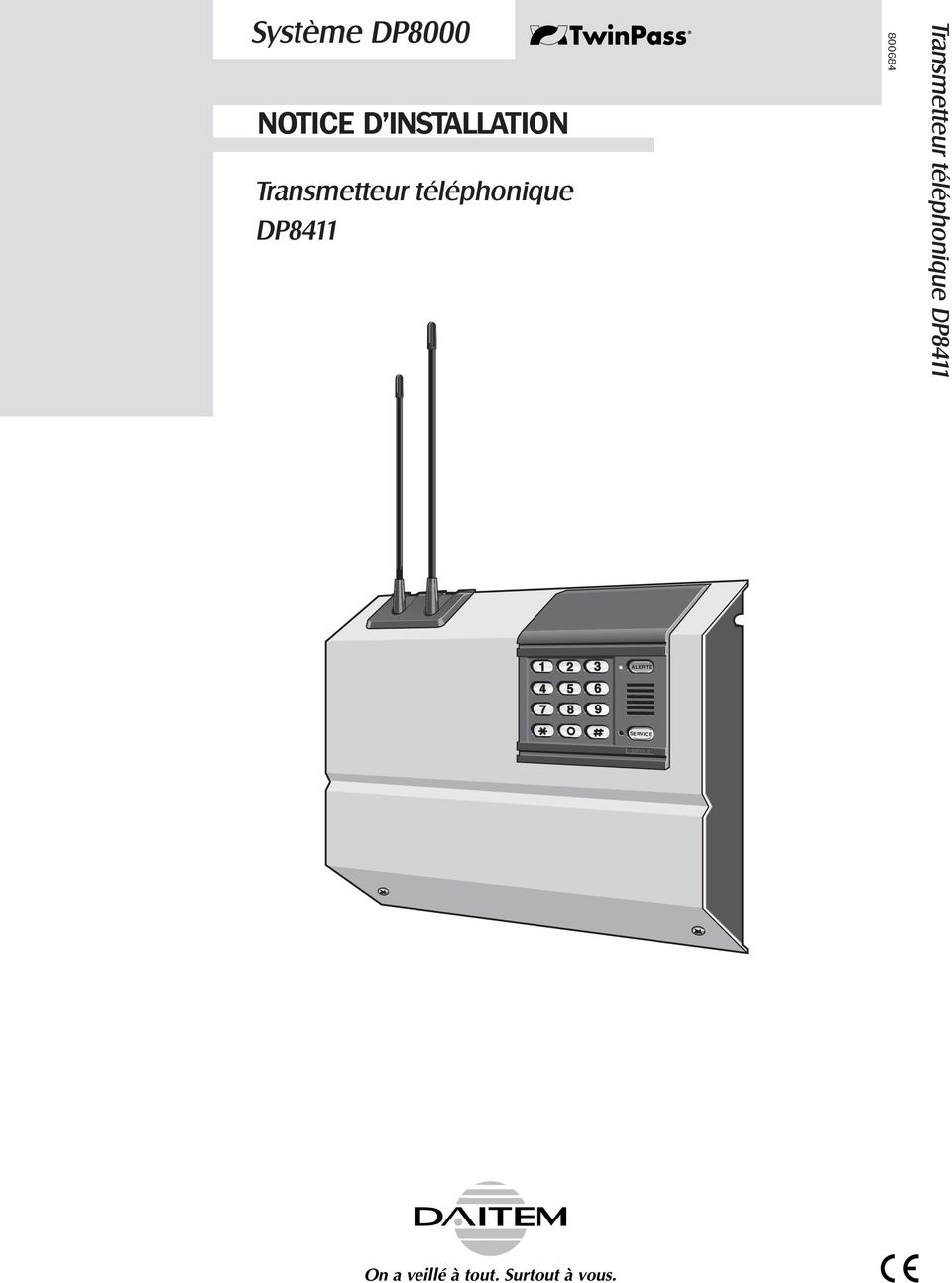 D'ISTALLATI Transmetteur téléphonique DP8411