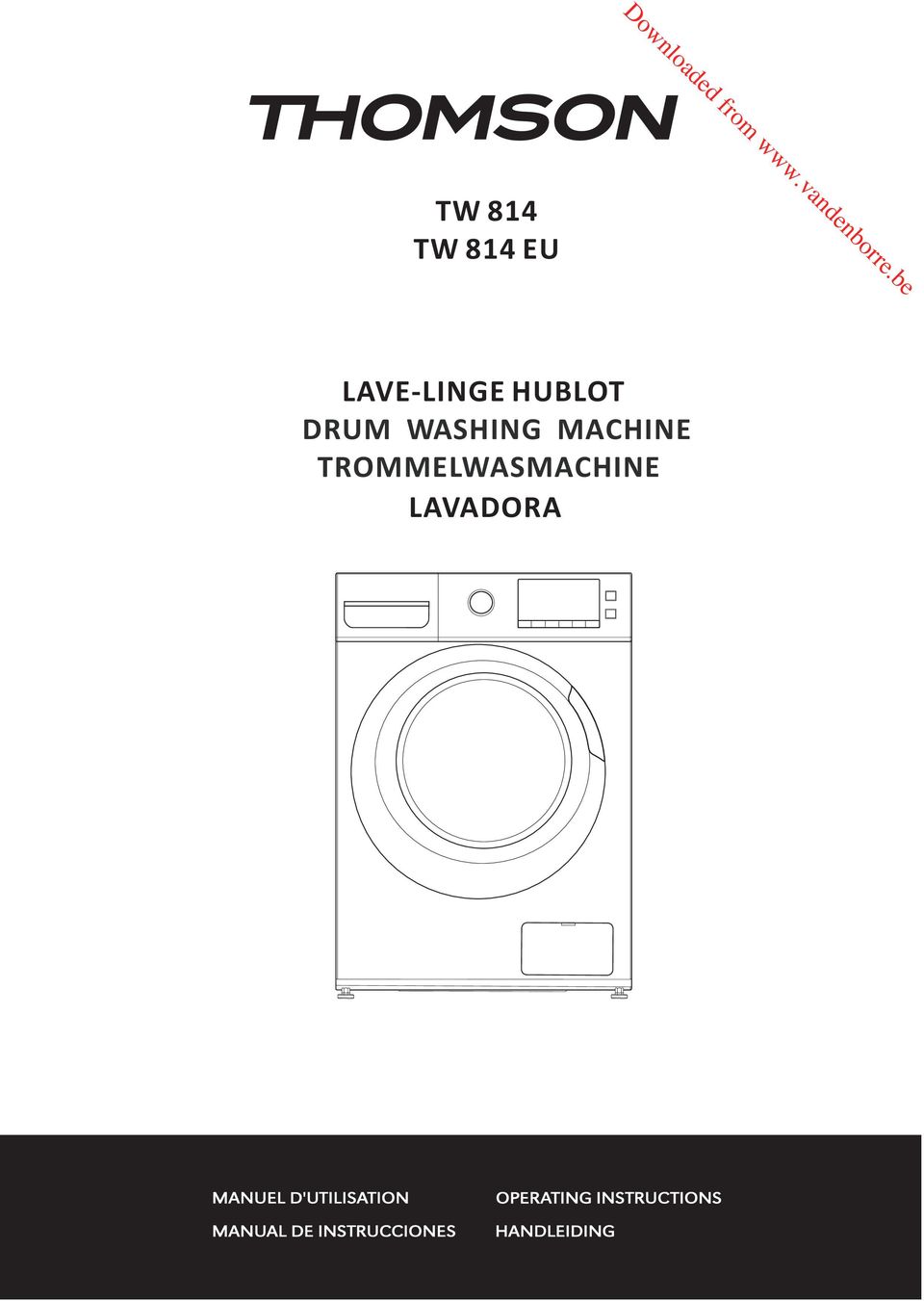 Downloaded from TW 814 TW 814 EU LAVE-LINGE HUBLOT DRUM WASHING MACHINE  TROMMELWASMACHINE LAVADORA - PDF Free Download