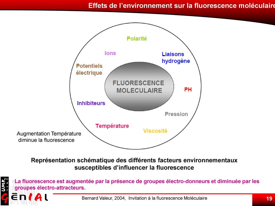 influencer la fluorescence La fluorescence est augmentée par la présence de groupes électro-donneurs