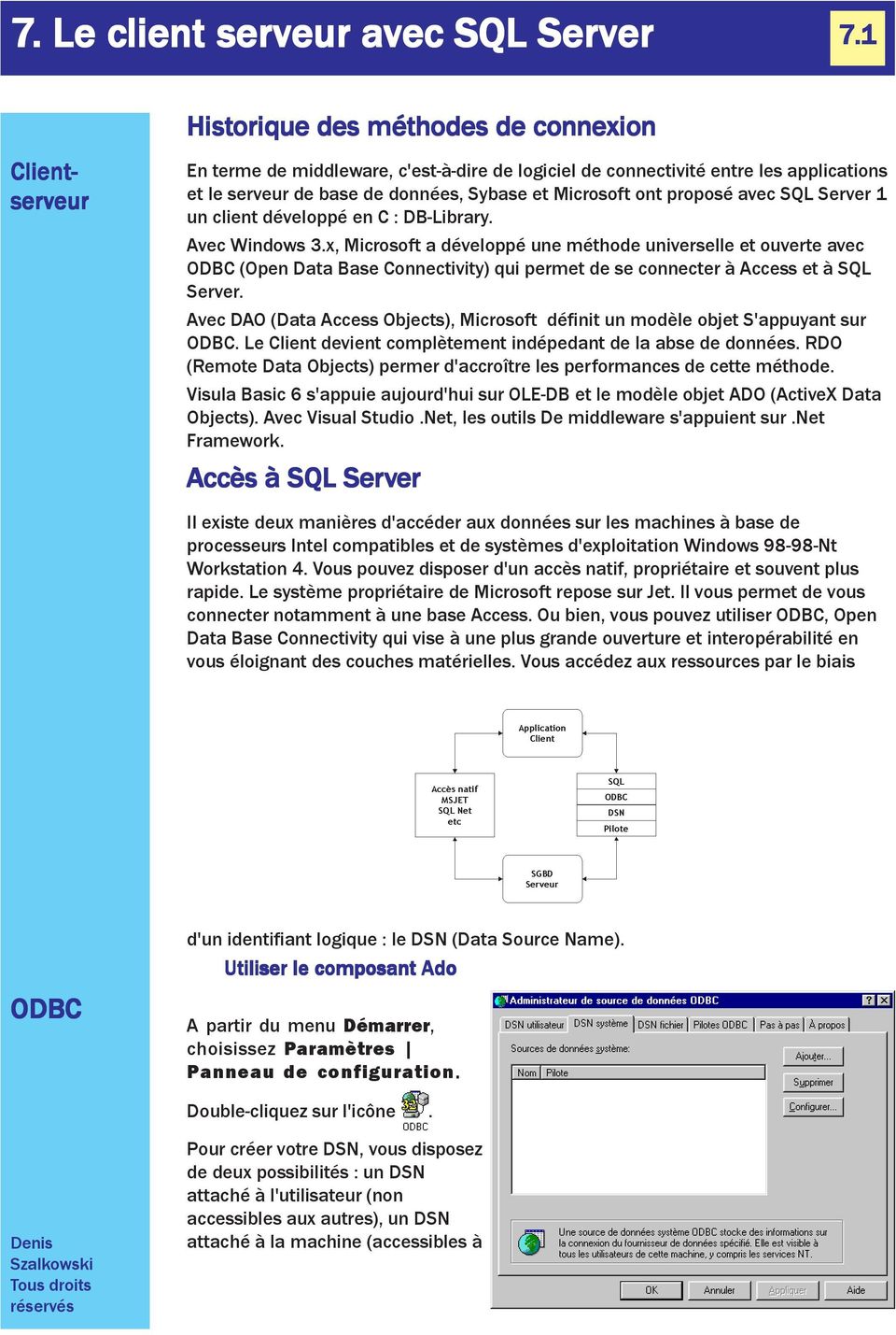 ont proposé avec SQL Server 1 un client développé en C : DB-Library. Avec Windows 3.