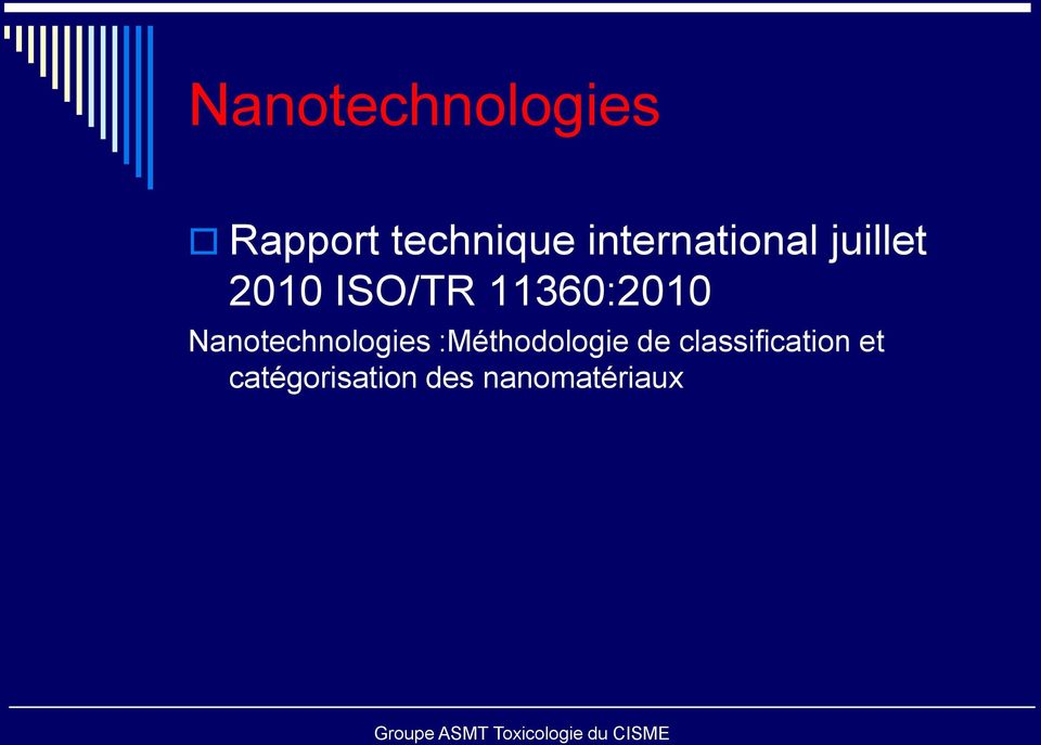 11360:2010 Nanotechnologies