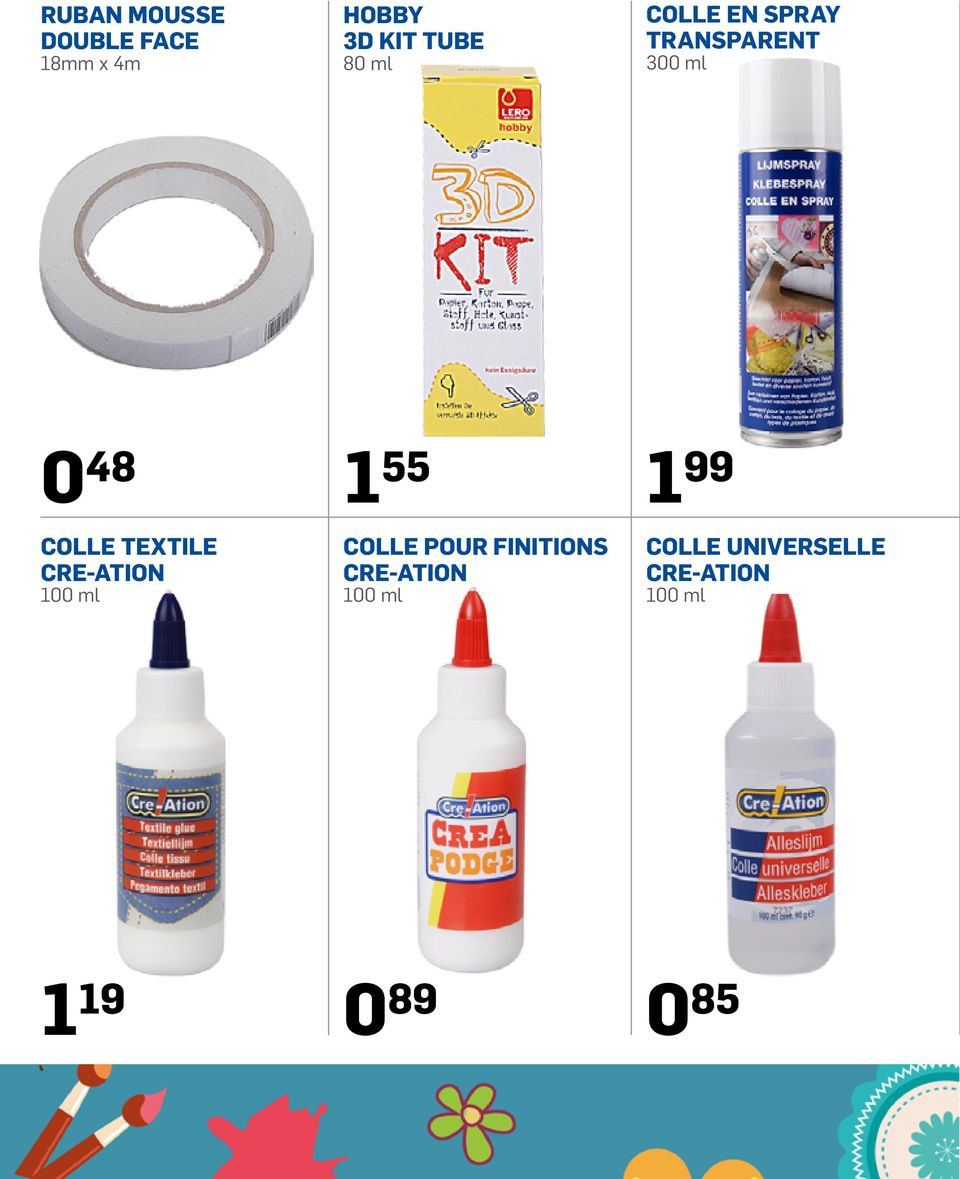 TEXTILE CRE-ATION 100 ml COLLE POUR FINITIONS CRE-ATION