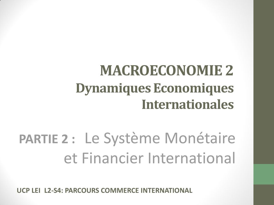 Monétaire et Financier International