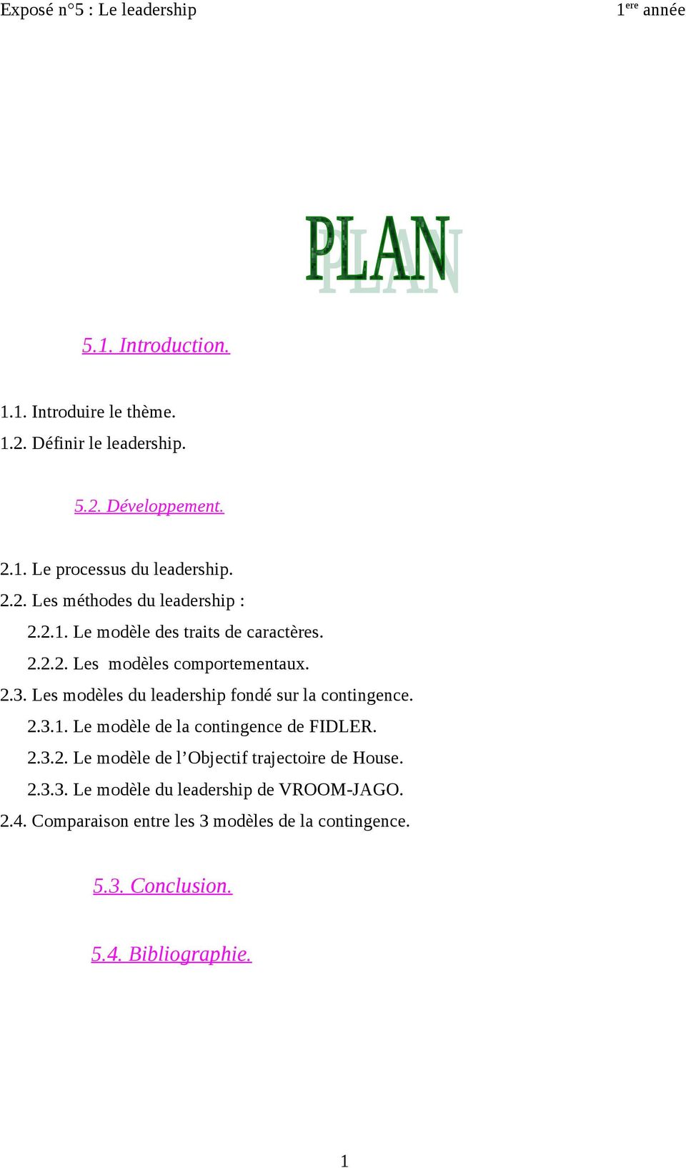 5 1 Introduction Conclusion Bibliographie Expose N 5 Le Leadership Introduire Le Theme Definir Le Leadership Pdf Telechargement Gratuit