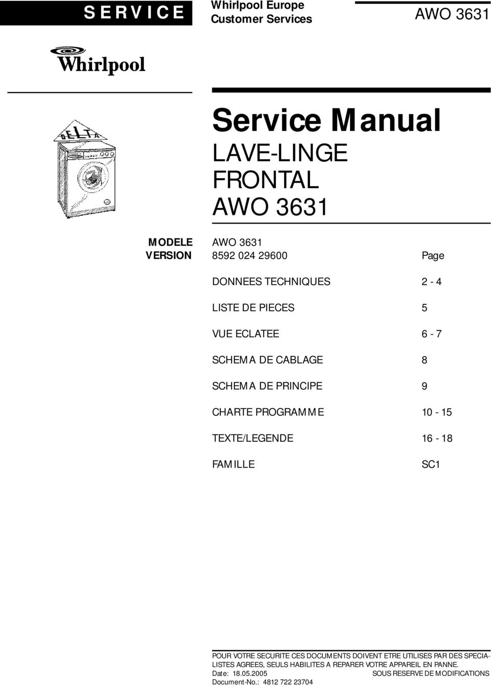 Service Manual LAVE-LINGE FRONTAL - PDF Free Download