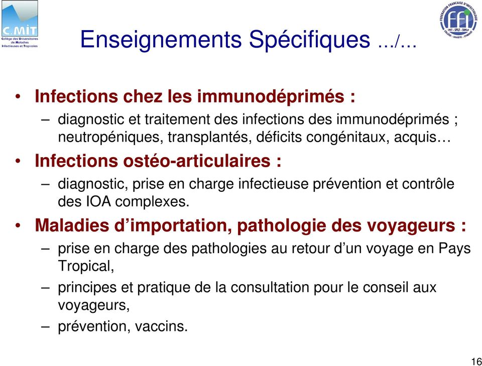 infectieuse prévention et contrôle des IOA complexes.