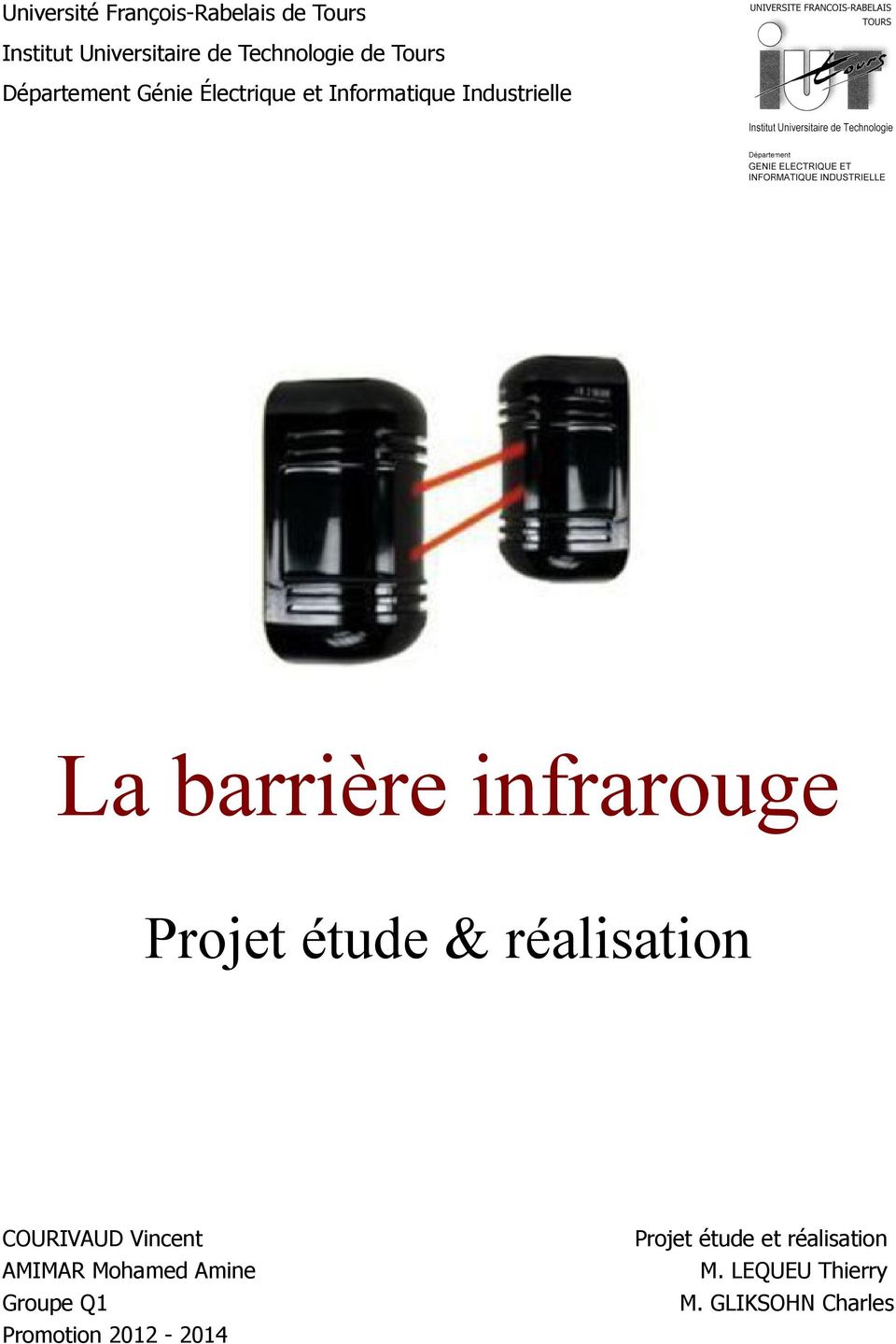 La barrière infrarouge. Projet étude et réalisation - PDF Téléchargement  Gratuit