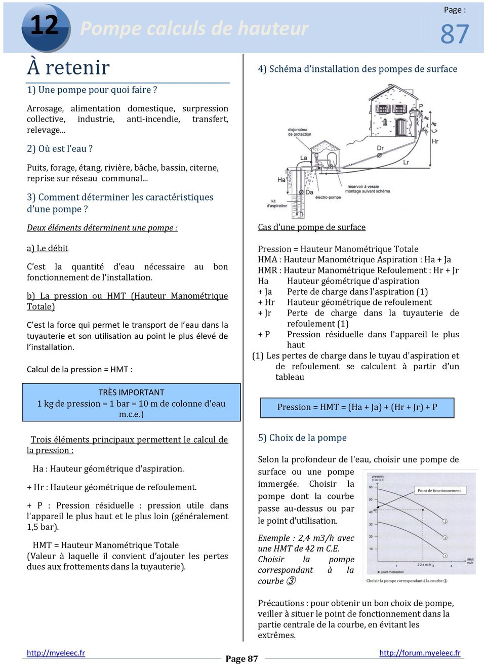 marzo Coronel Evolucionar Pompe calculs de hauteur - PDF Téléchargement Gratuit
