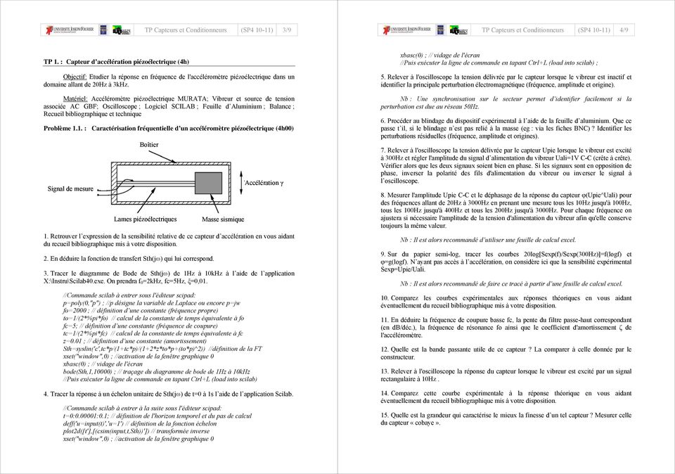 Travaux Pratiques Capteurs et Conditionneurs - PDF Téléchargement Gratuit