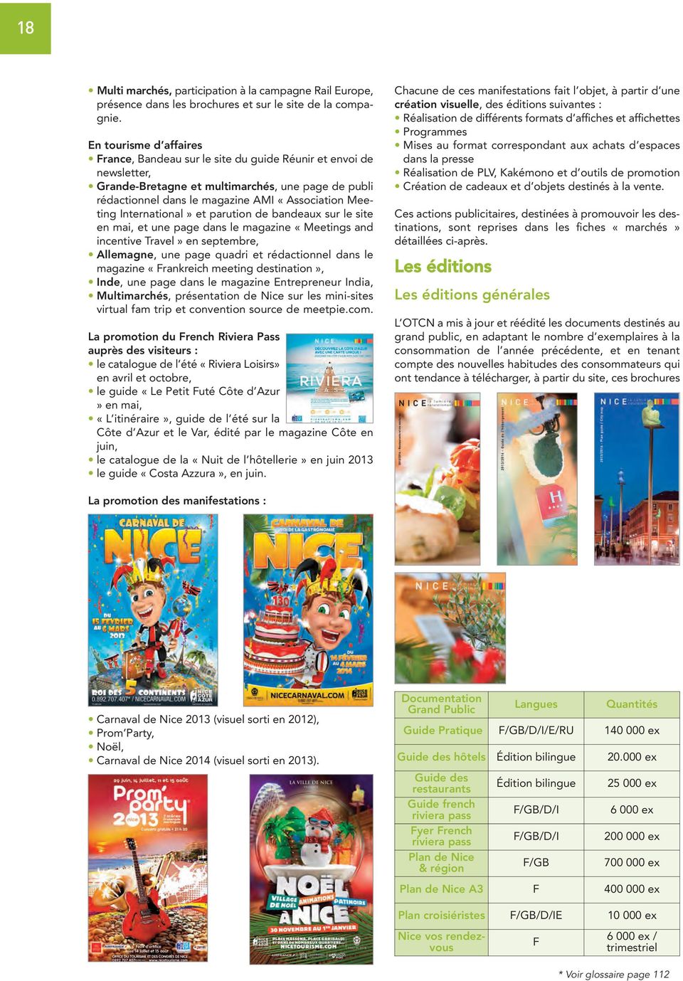 International» et parution de bandeaux sur le site en mai, et une page dans le magazine «Meetings and incentive Travel» en septembre, Allemagne, une page quadri et rédactionnel dans le magazine