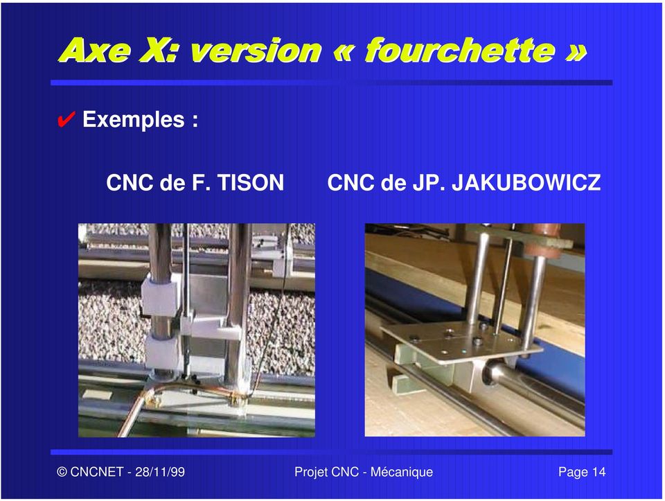 Exemples : CNC de F.